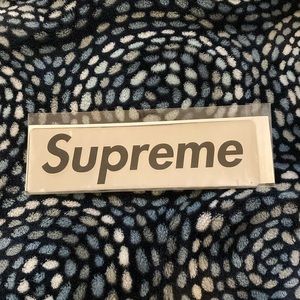 supreme plastic box logo sticker silver reflective 3m
